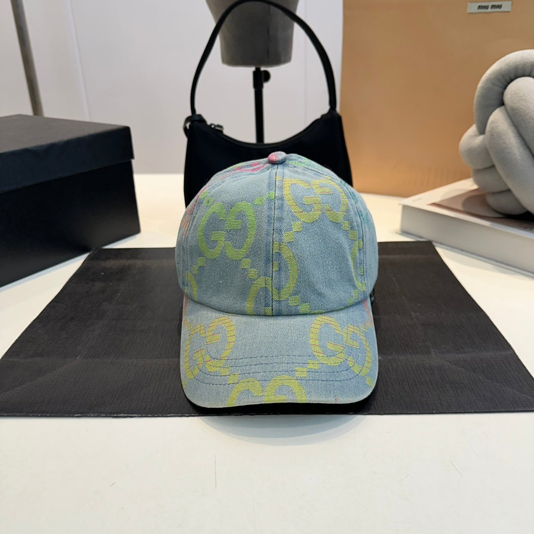 Luxuriöse Stickerei Buchstaben Denim Baseballmütze