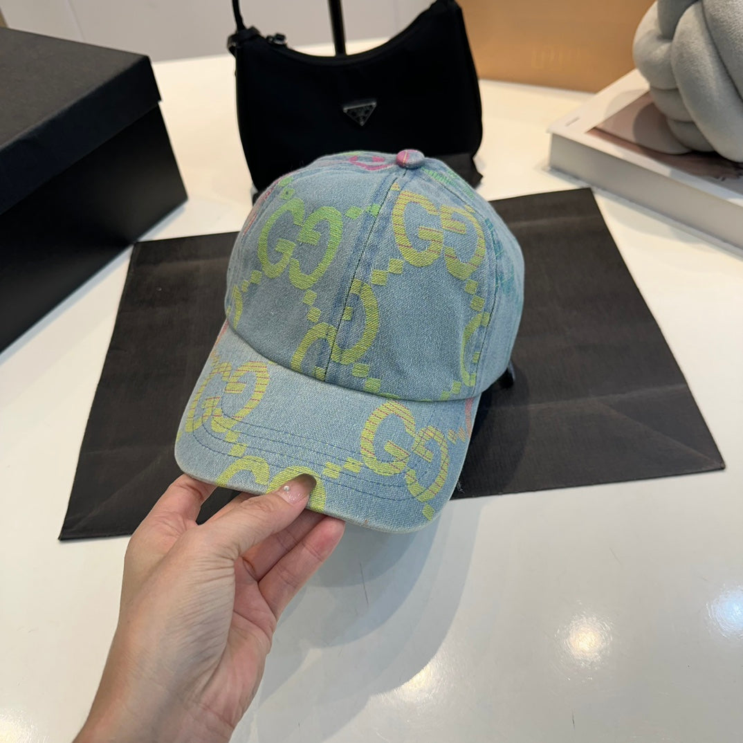 Luxuriöse Stickerei Buchstaben Denim Baseballmütze