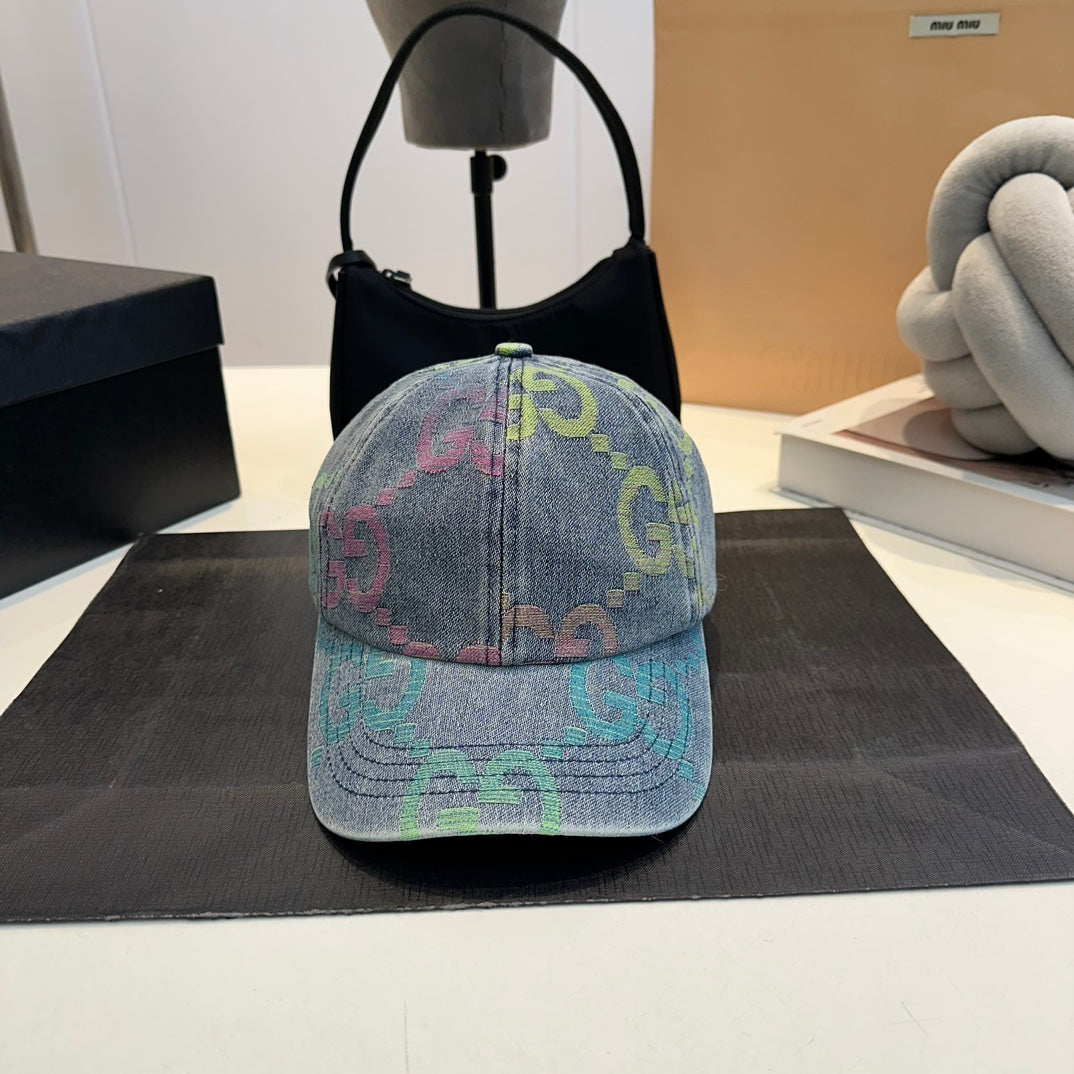 Luxuriöse Stickerei Buchstaben Denim Baseballmütze