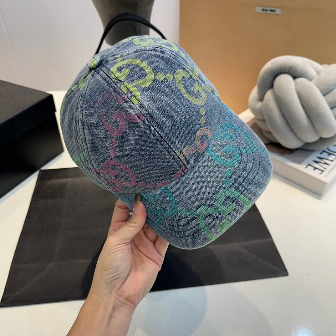 Luxuriöse Stickerei Buchstaben Denim Baseballmütze