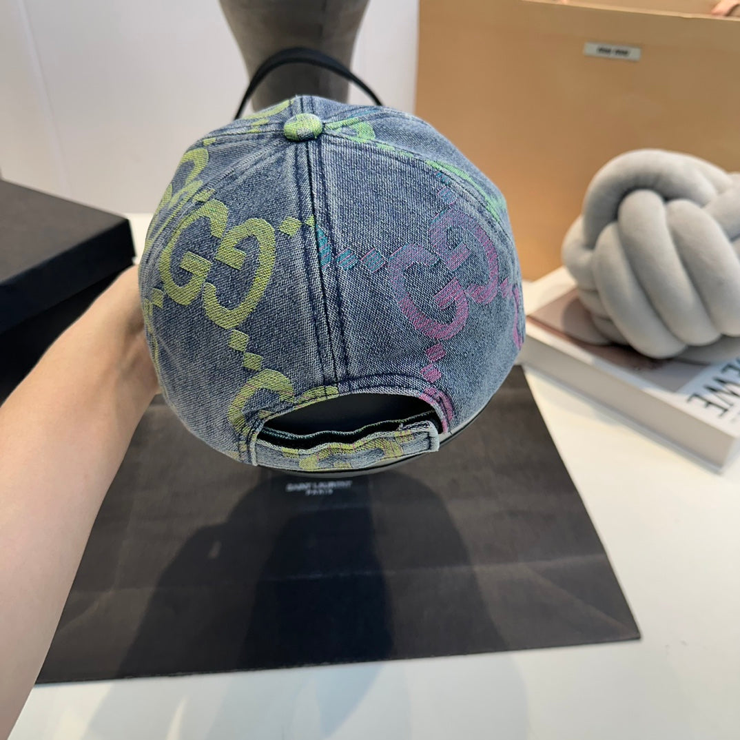Luxuriöse Stickerei Buchstaben Denim Baseballmütze