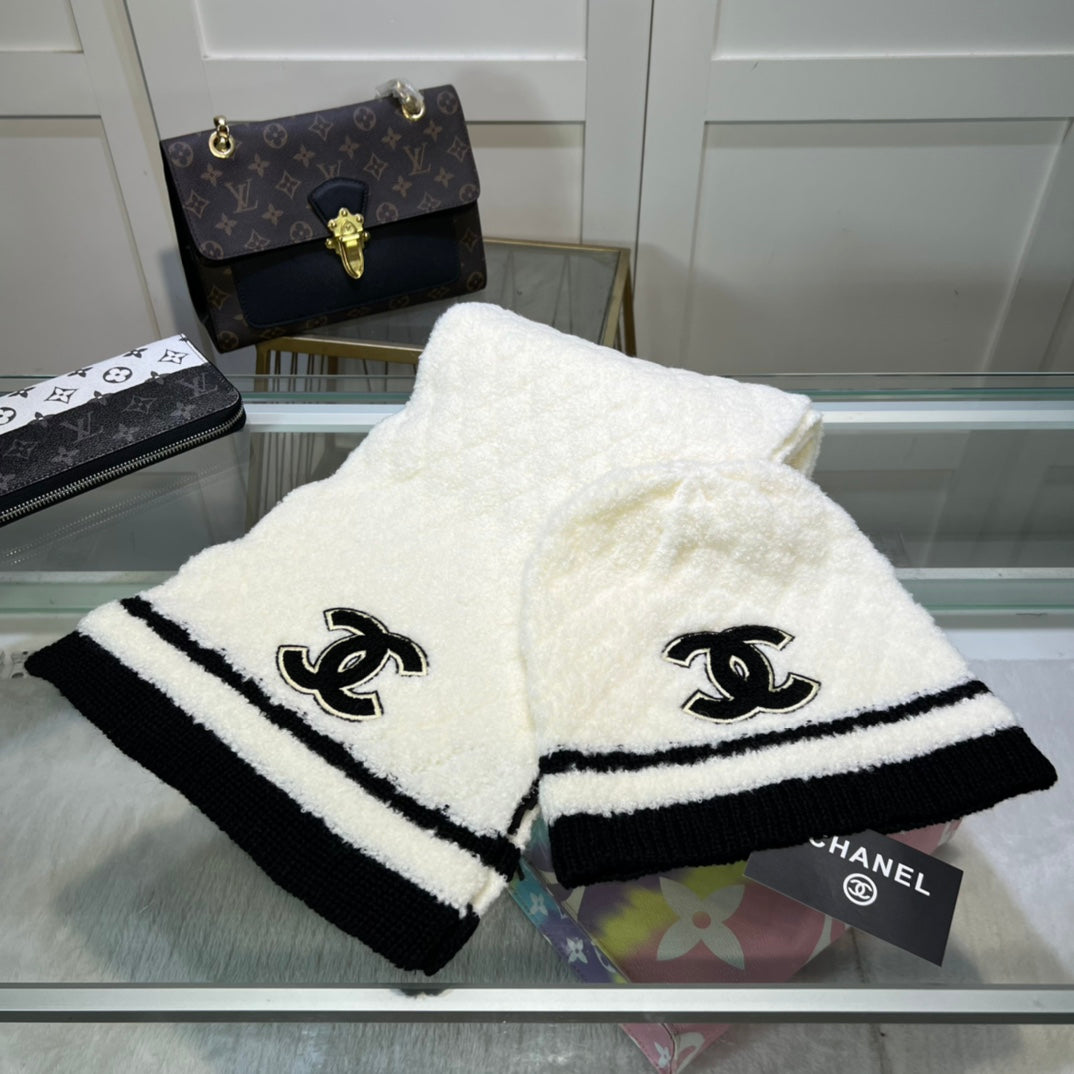 Elegantes Kaschmir-Mütze-Schal-Set