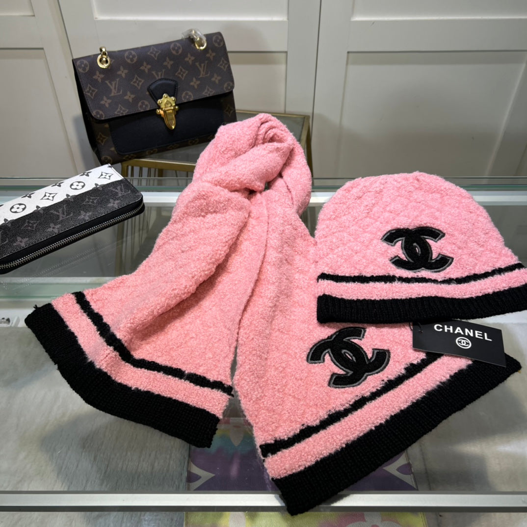 Elegantes Kaschmir-Mütze-Schal-Set