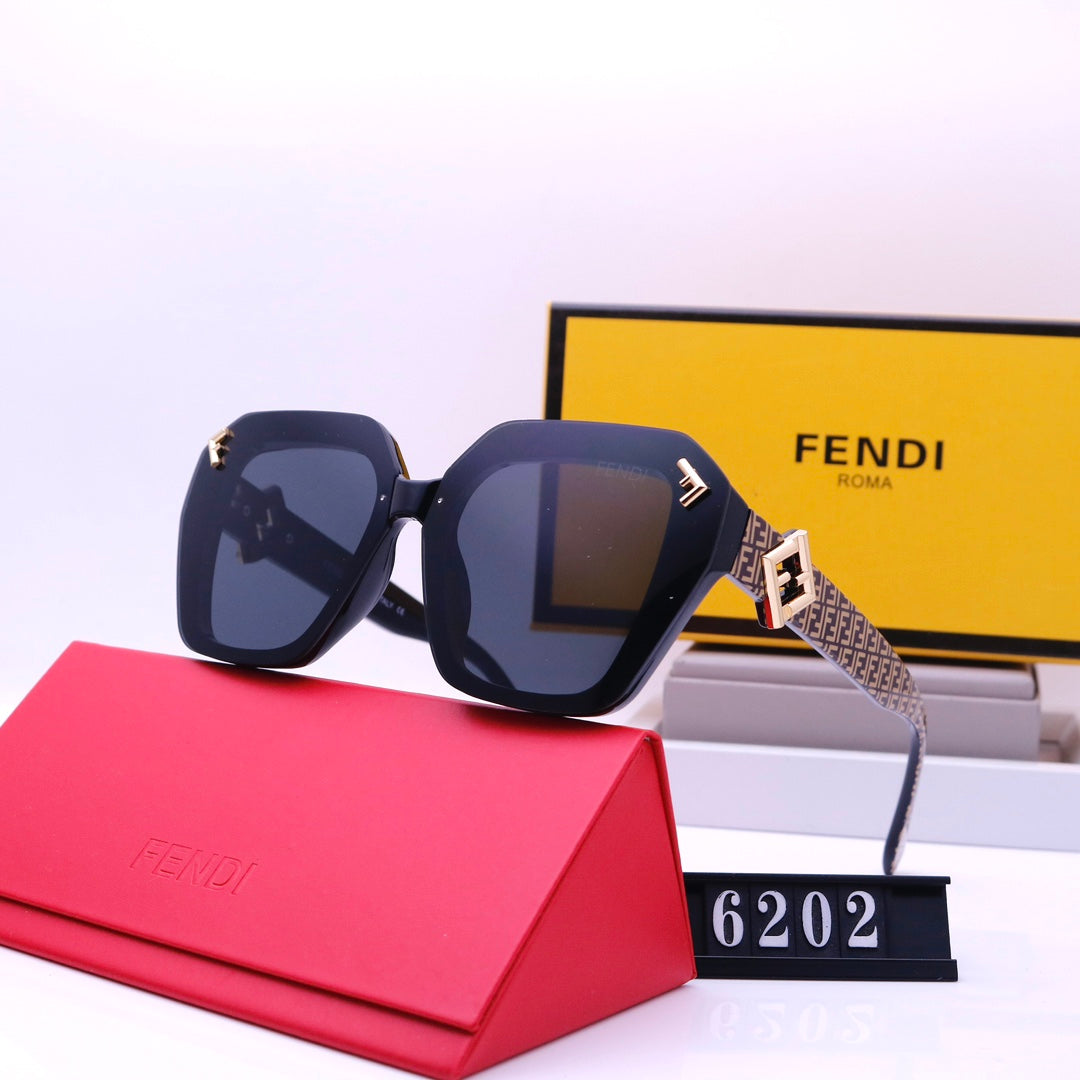 Sonnenbrille mit Retro-„F“-Buchstabengravur