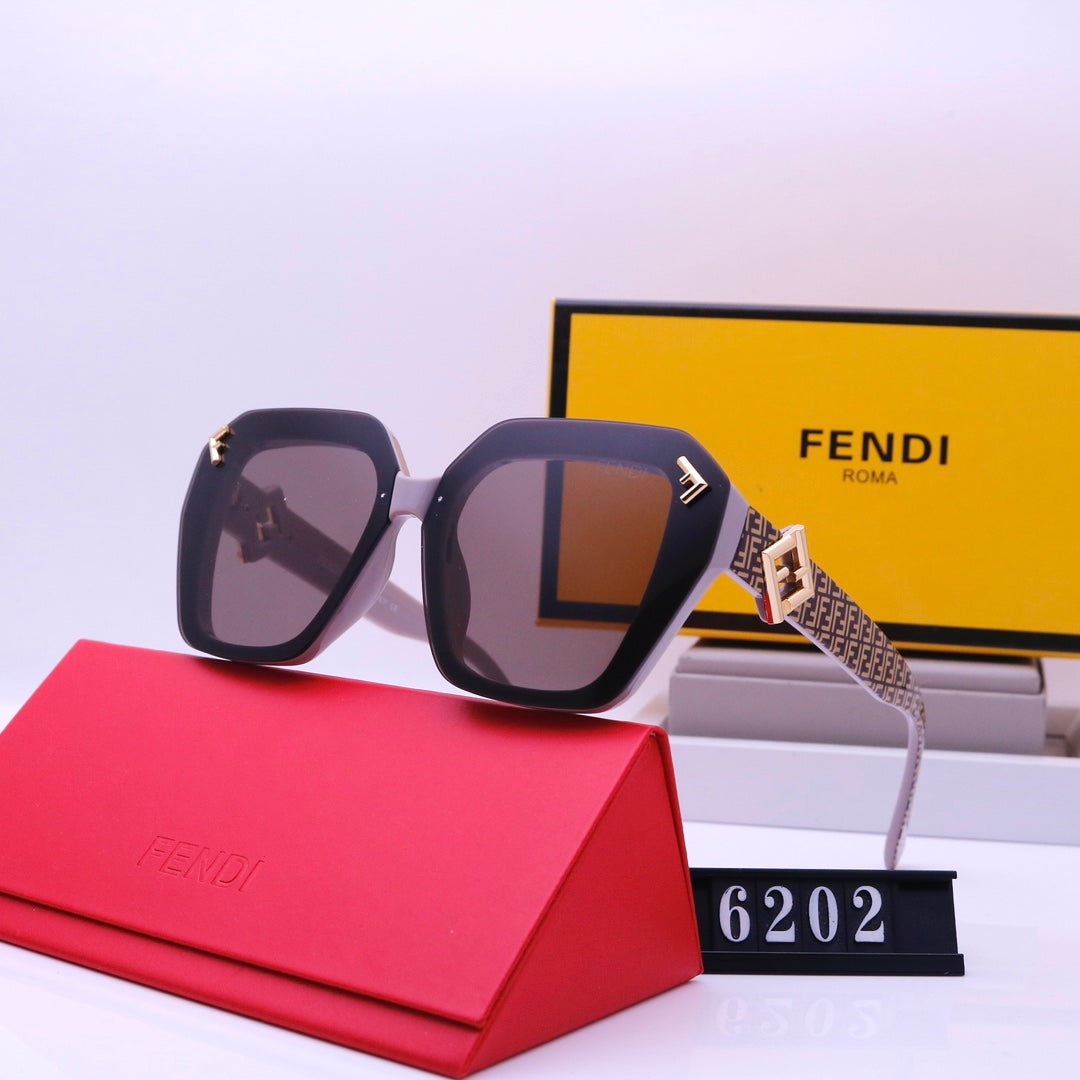 Sonnenbrille mit Retro-„F“-Buchstabengravur
