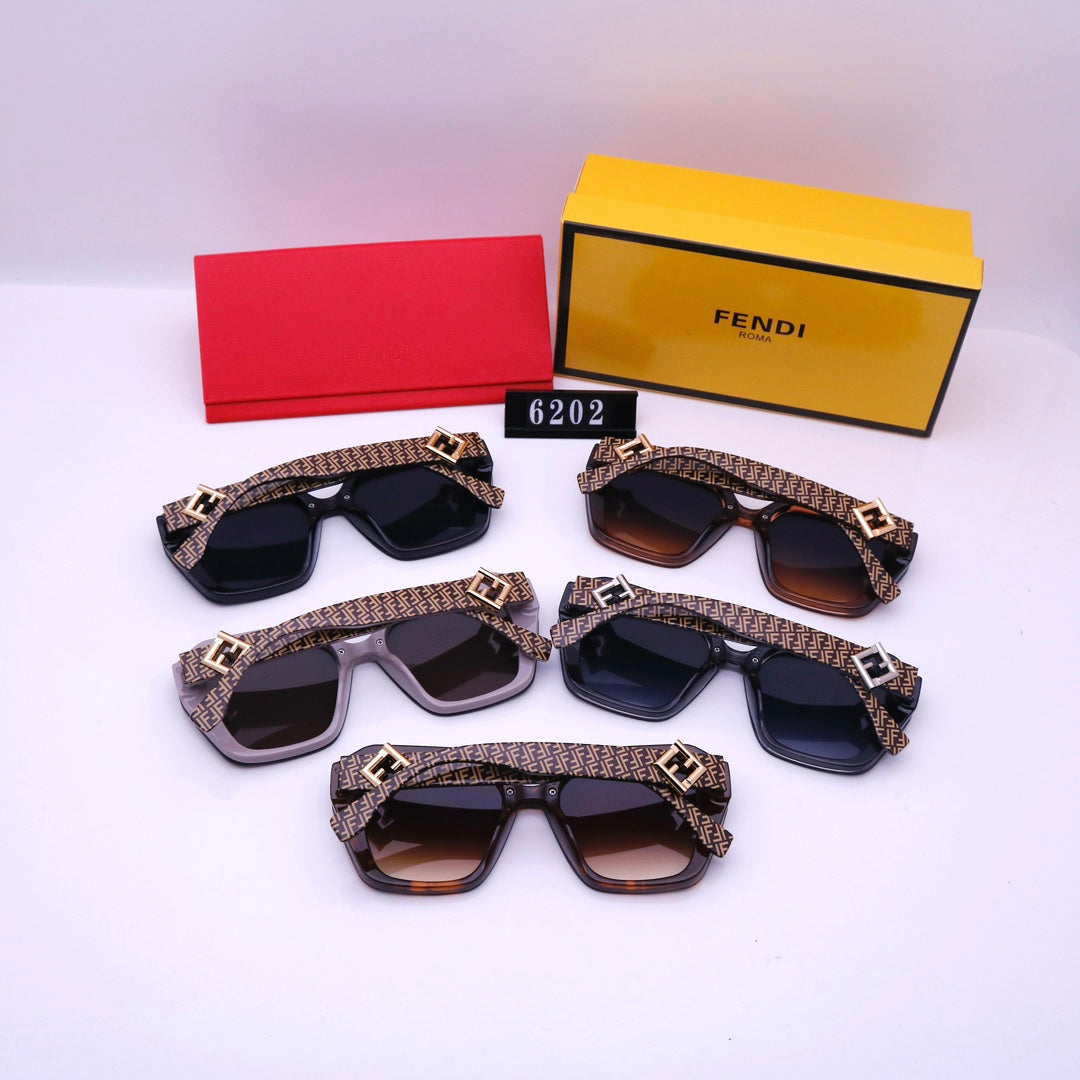 Sonnenbrille mit Retro-„F“-Buchstabengravur