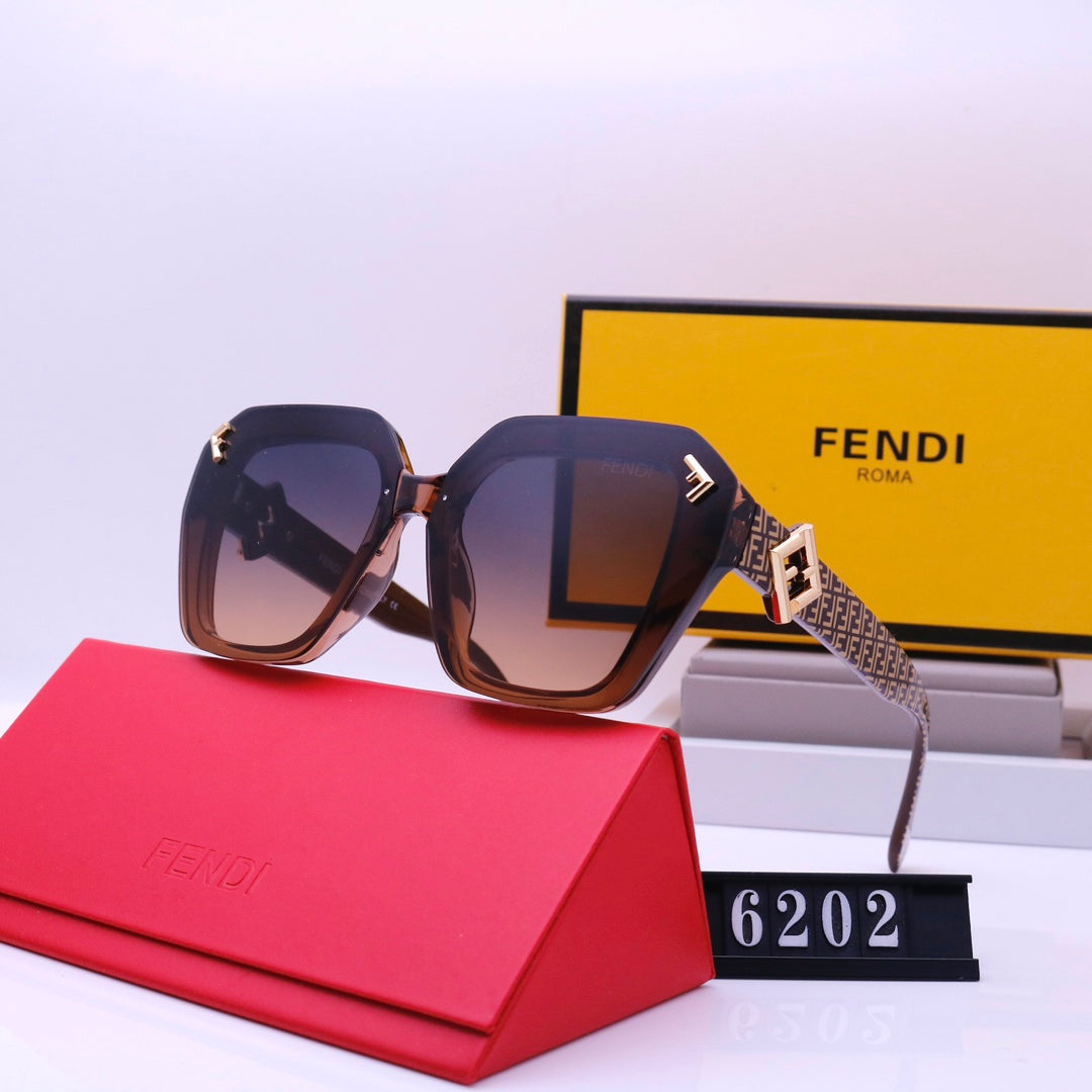 Sonnenbrille mit Retro-„F“-Buchstabengravur