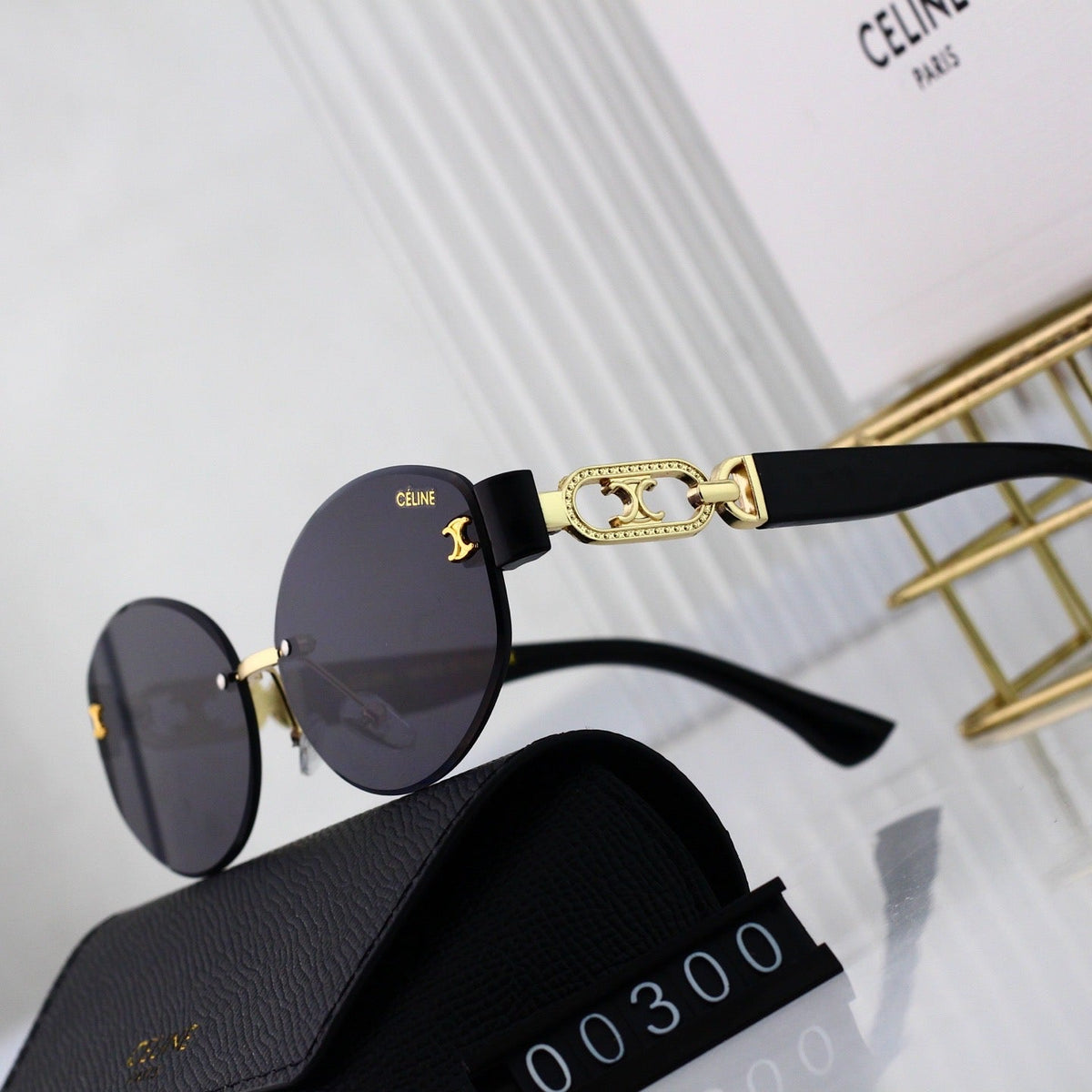 Retro Randlose Runde Metallsonnenbrille