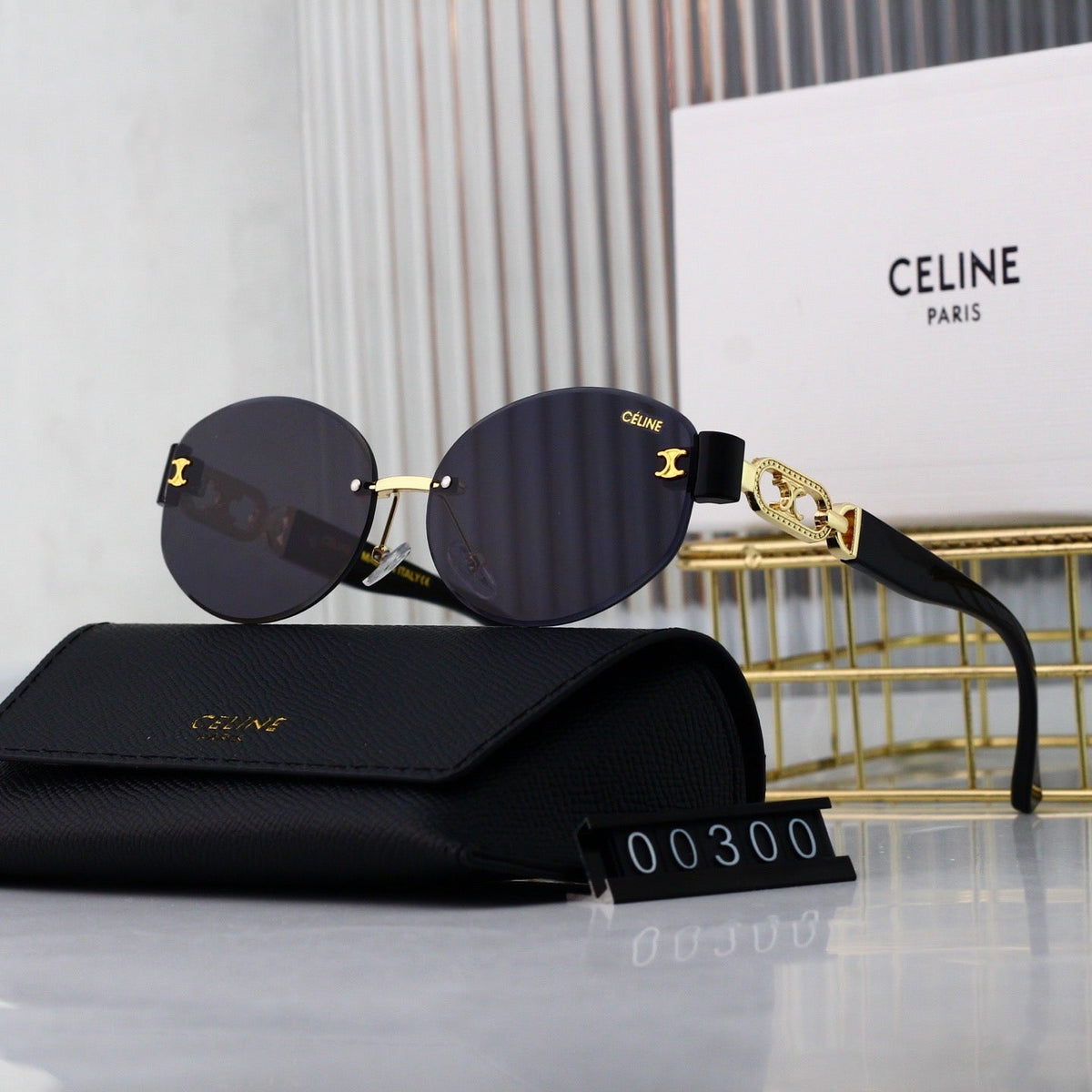 Retro Randlose Runde Metallsonnenbrille