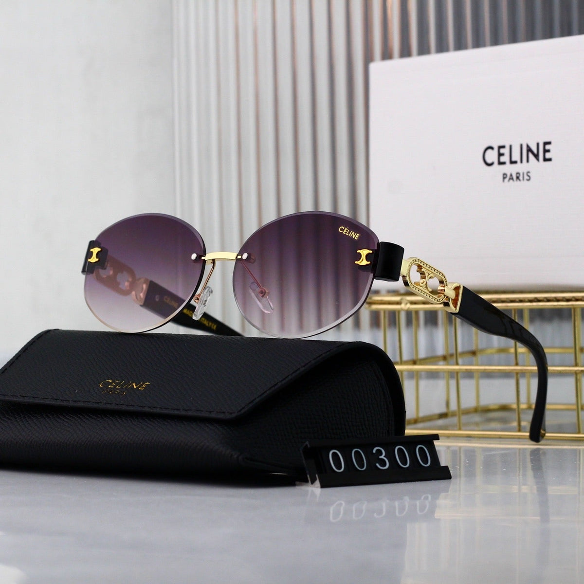 Retro Randlose Runde Metallsonnenbrille