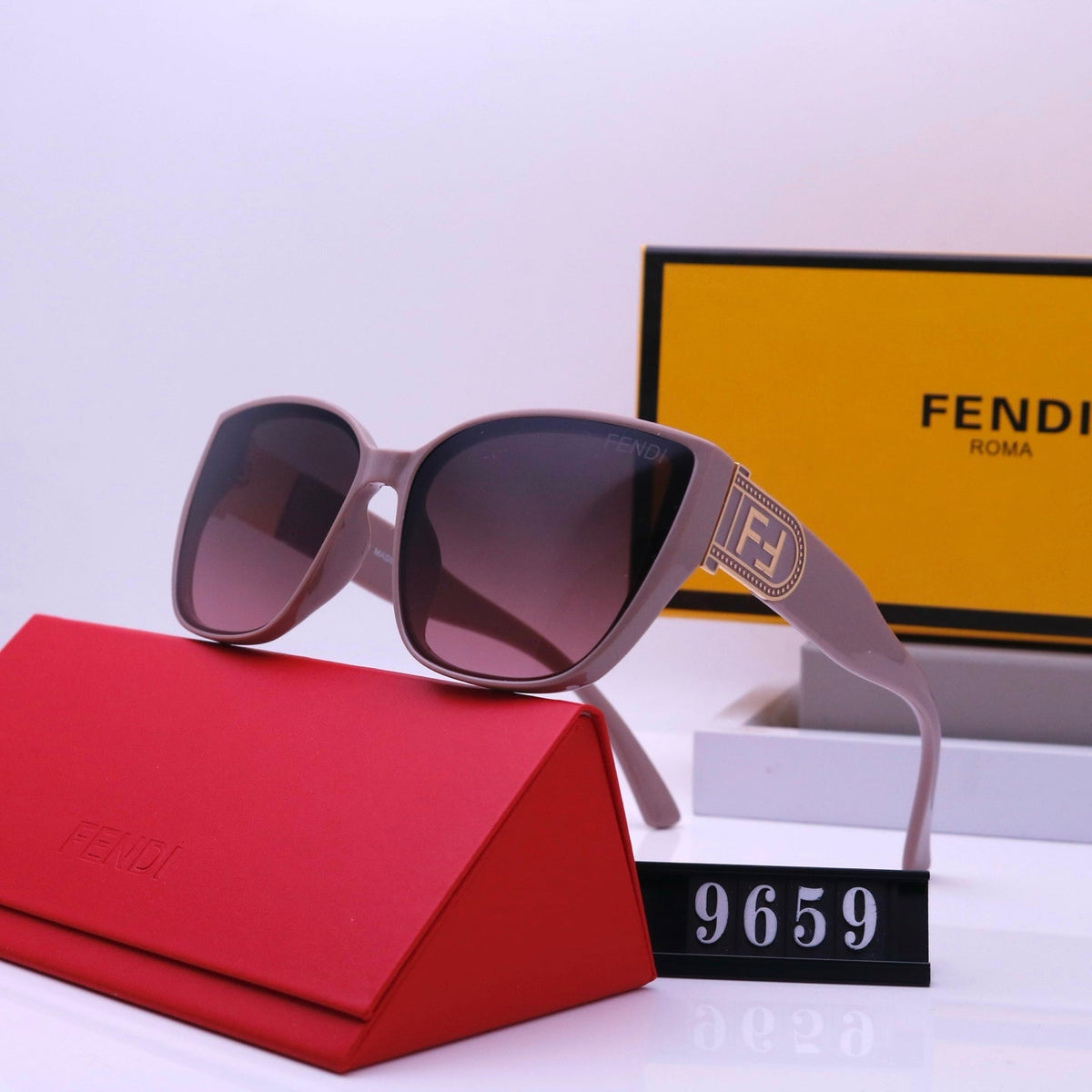Vintage-Sonnenbrille mit großem, eckigem Rahmen