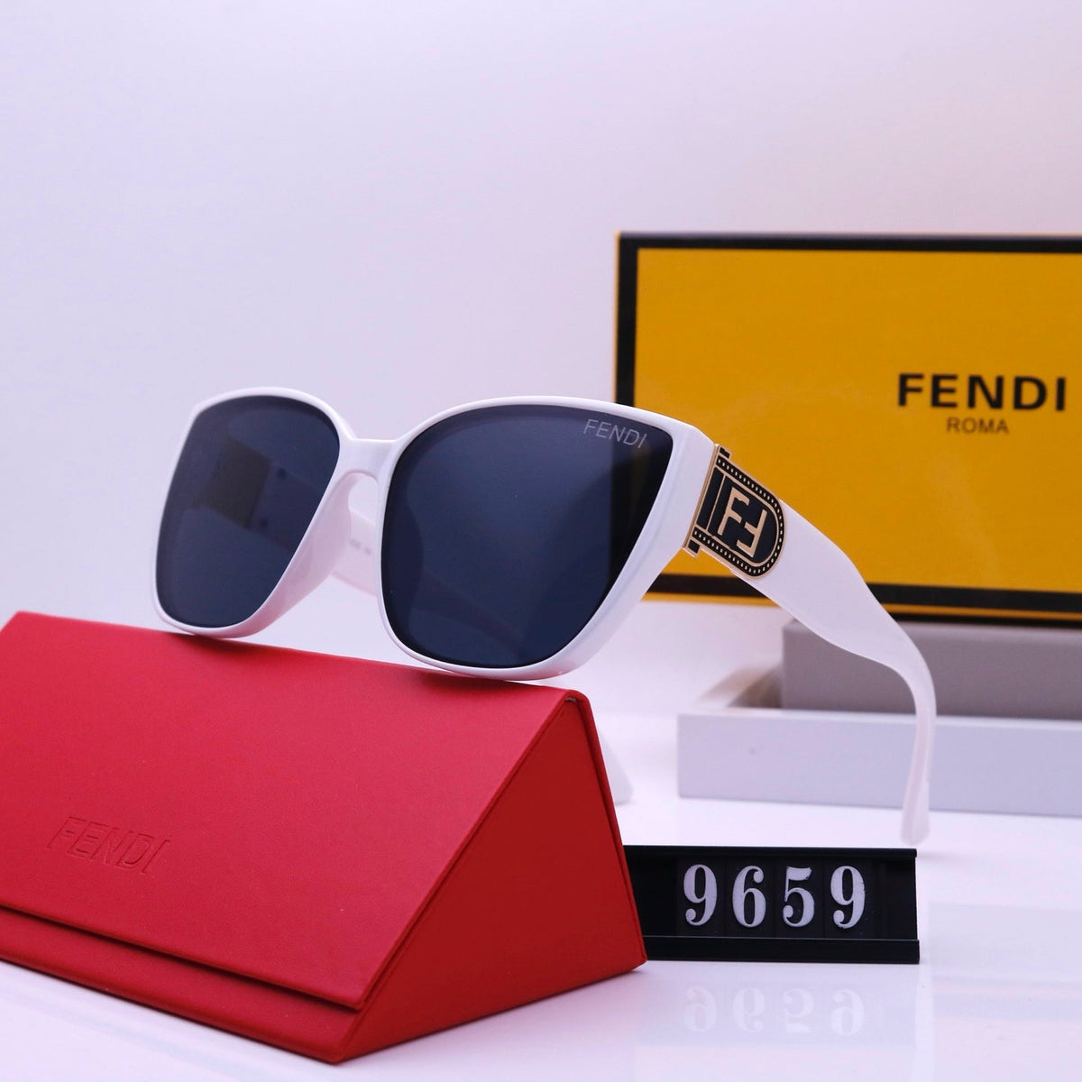 Vintage-Sonnenbrille mit großem, eckigem Rahmen