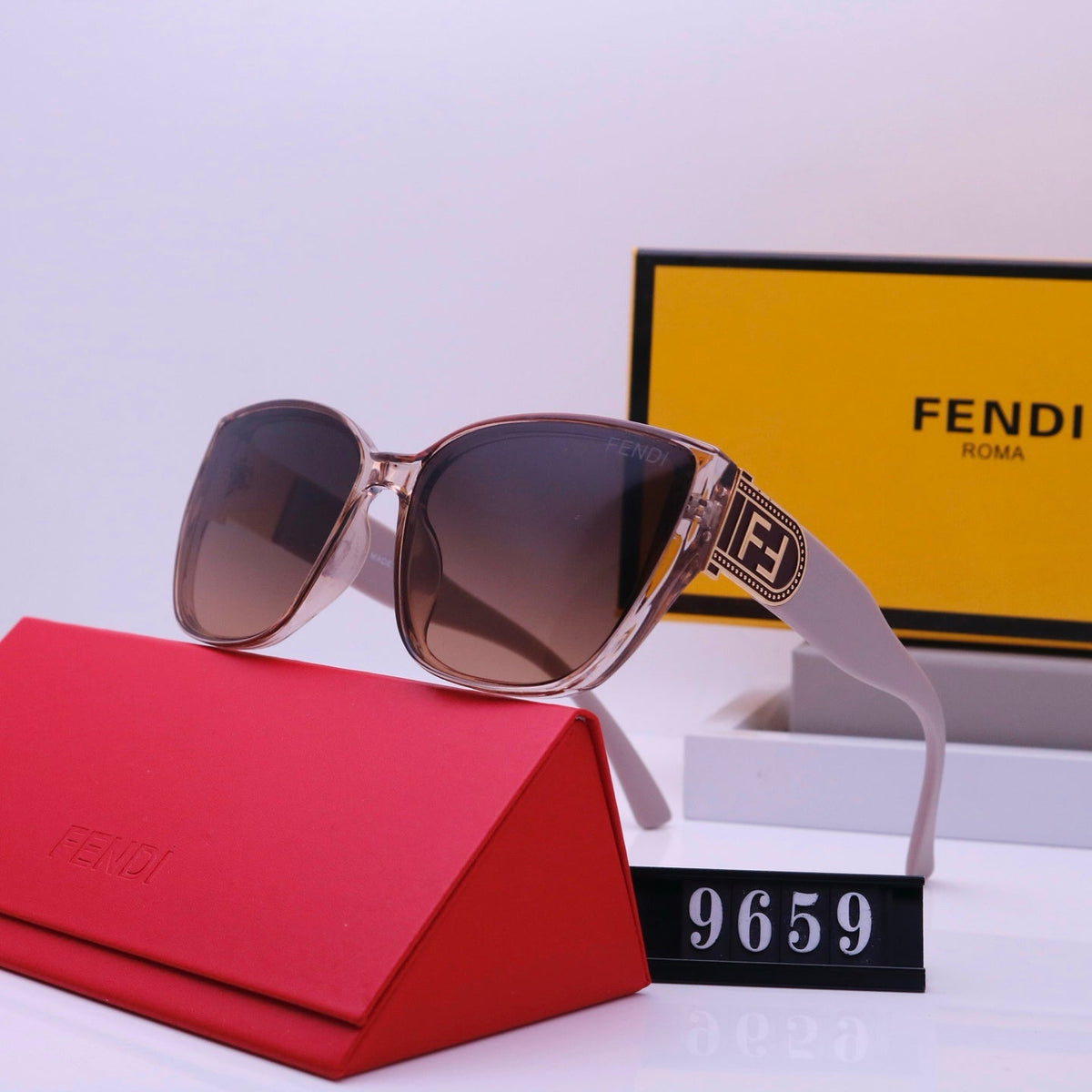 Vintage-Sonnenbrille mit großem, eckigem Rahmen
