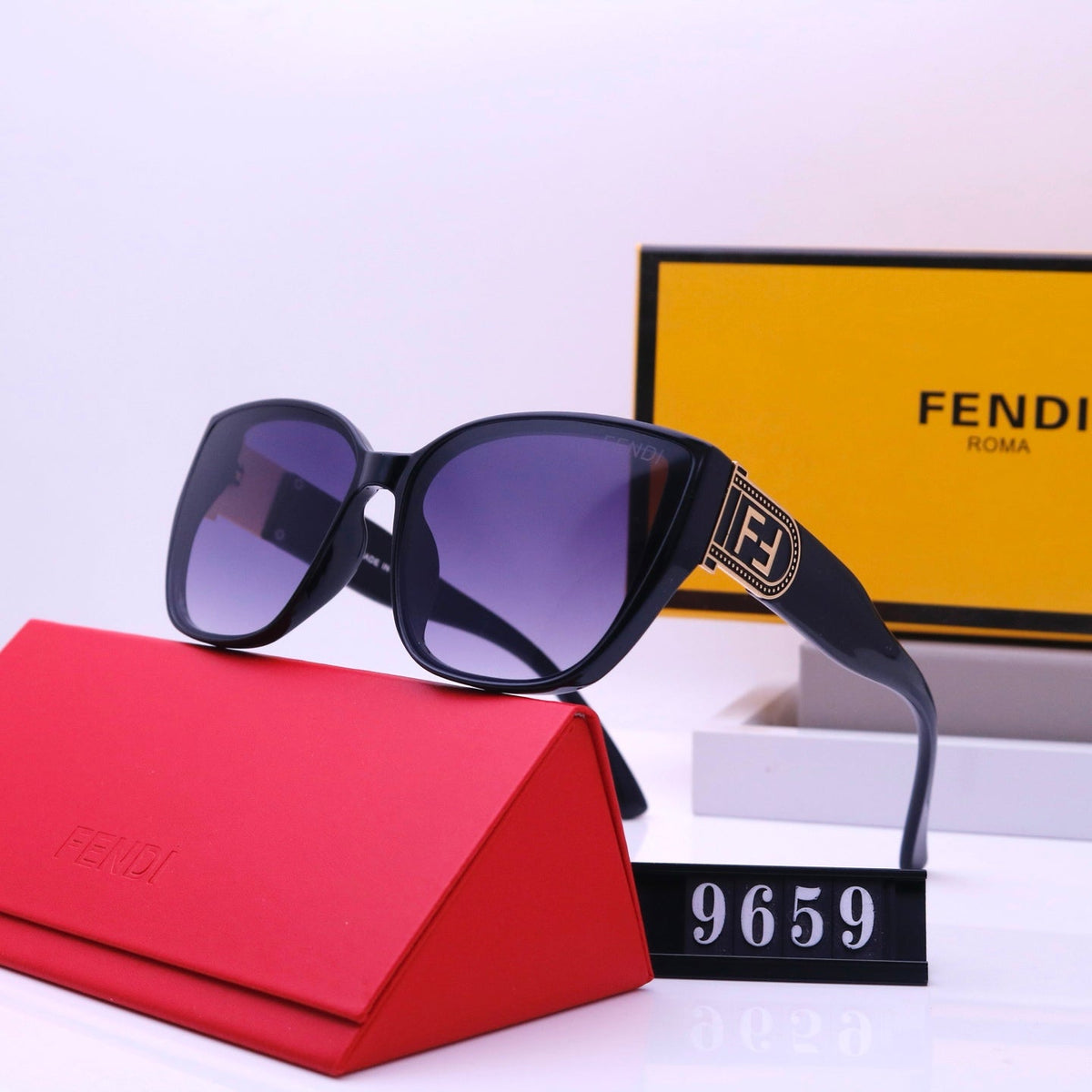Vintage-Sonnenbrille mit großem, eckigem Rahmen