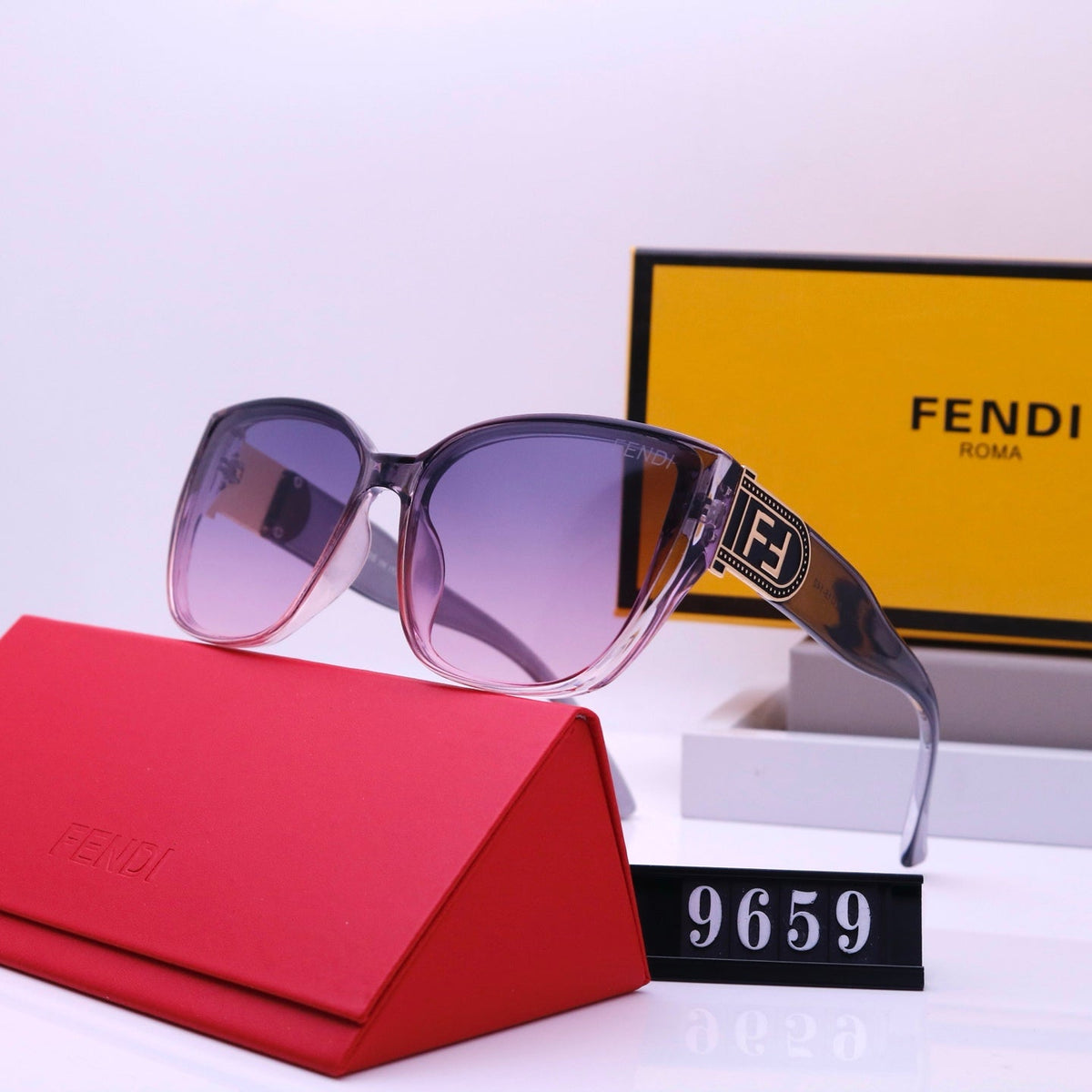 Vintage-Sonnenbrille mit großem, eckigem Rahmen