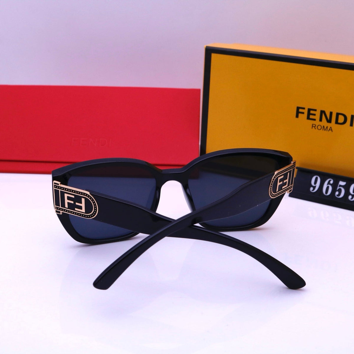 Vintage-Sonnenbrille mit großem, eckigem Rahmen