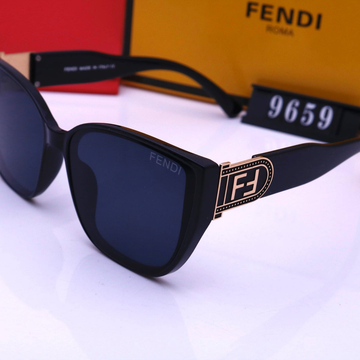 Vintage-Sonnenbrille mit großem, eckigem Rahmen