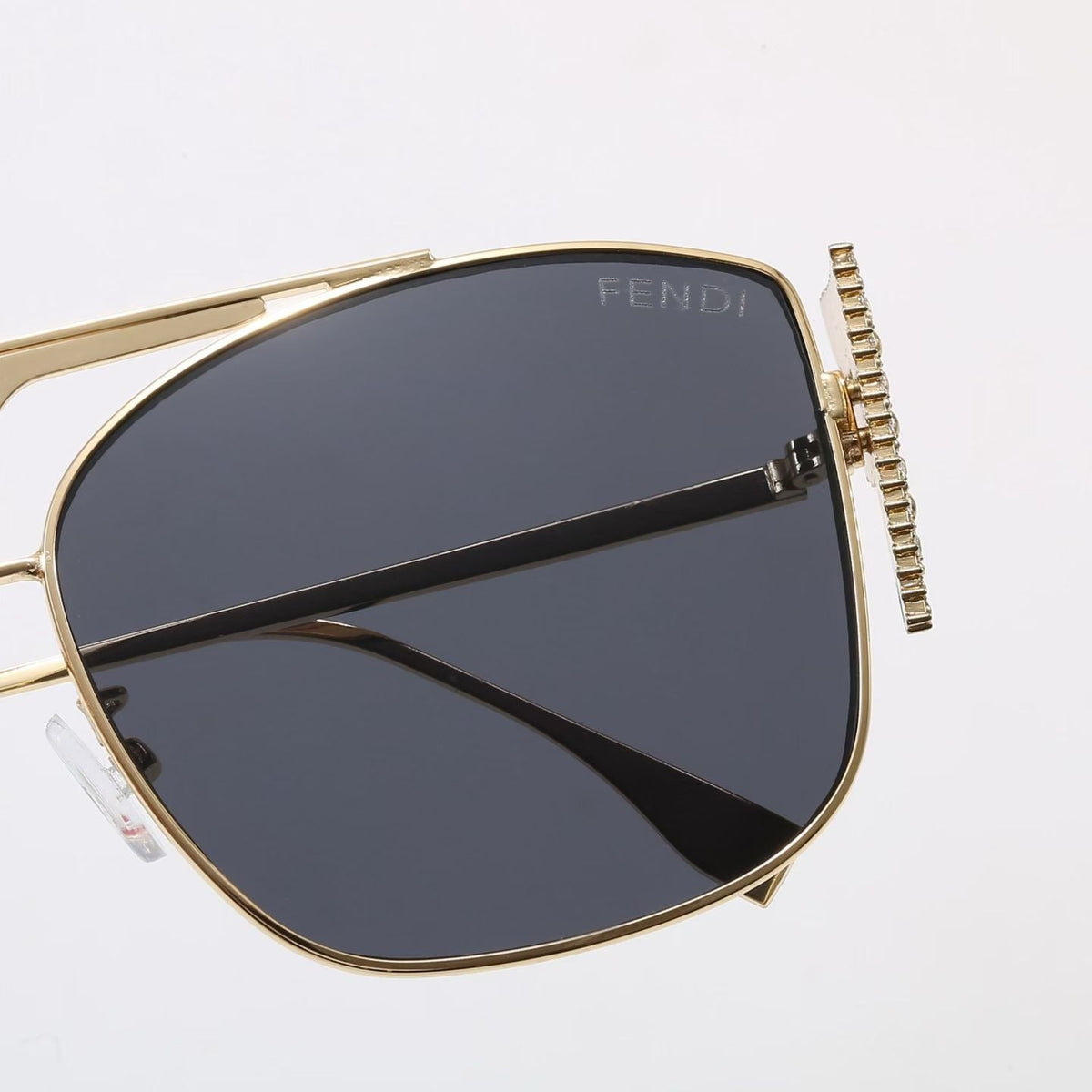 7 Farben Strass Doppelt Steg Eckige Sonnenbrille