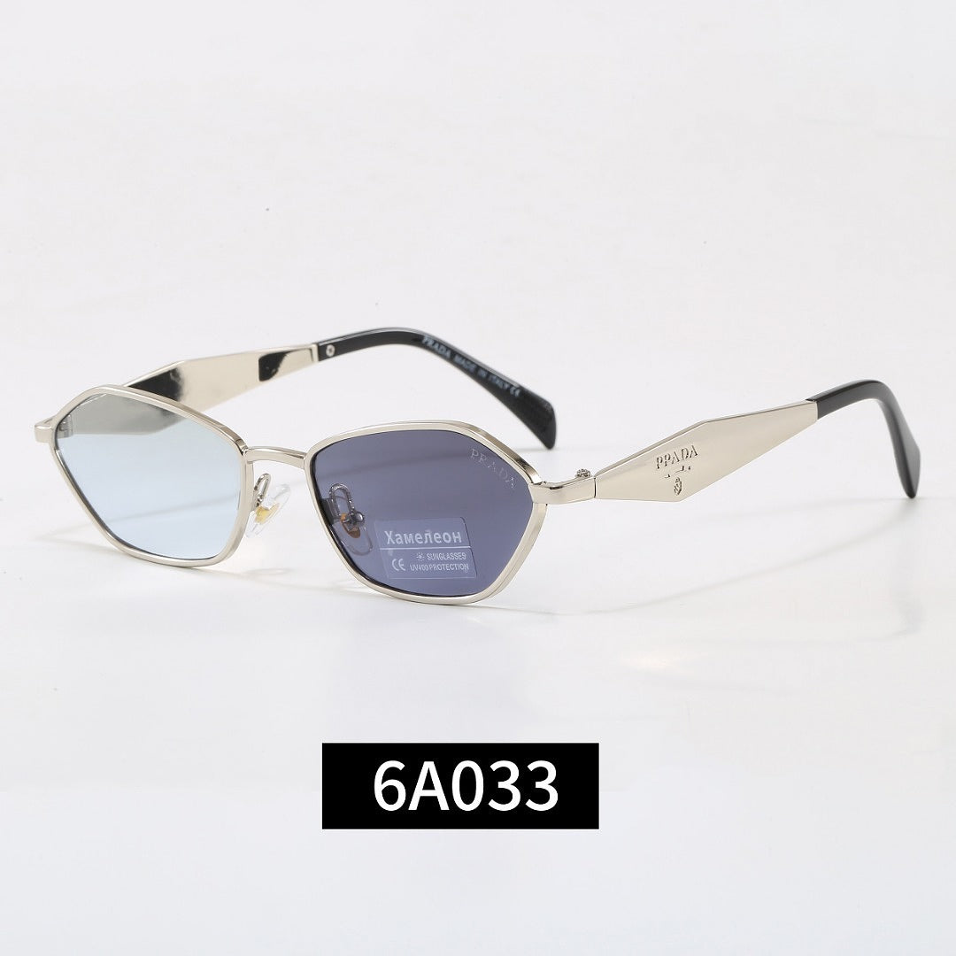 Unregelmäßige Metallrahmen-Sonnenbrille, UV400 polarisierte Mode-Schutzbrille mit Schildpatt-Bügel 6A003
