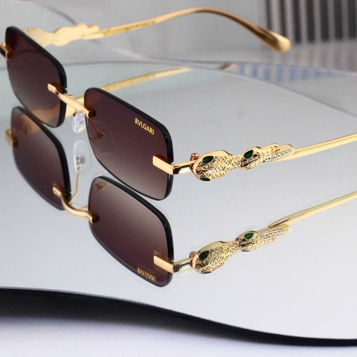 6 Color Rimless Square Serpent Sunglasses 35109