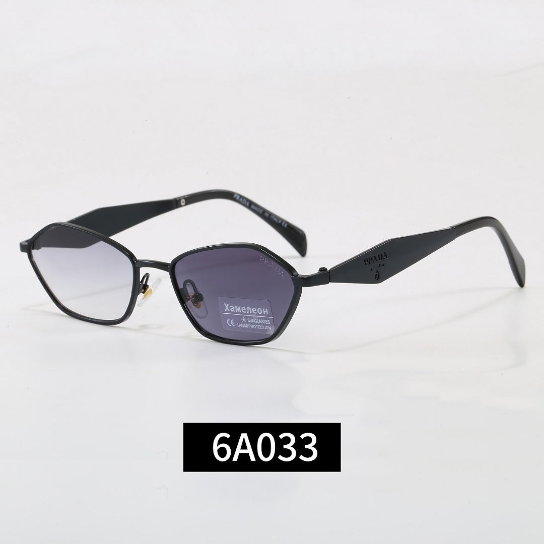 Unregelmäßige Metallrahmen-Sonnenbrille, UV400 polarisierte Mode-Schutzbrille mit Schildpatt-Bügel 6A003