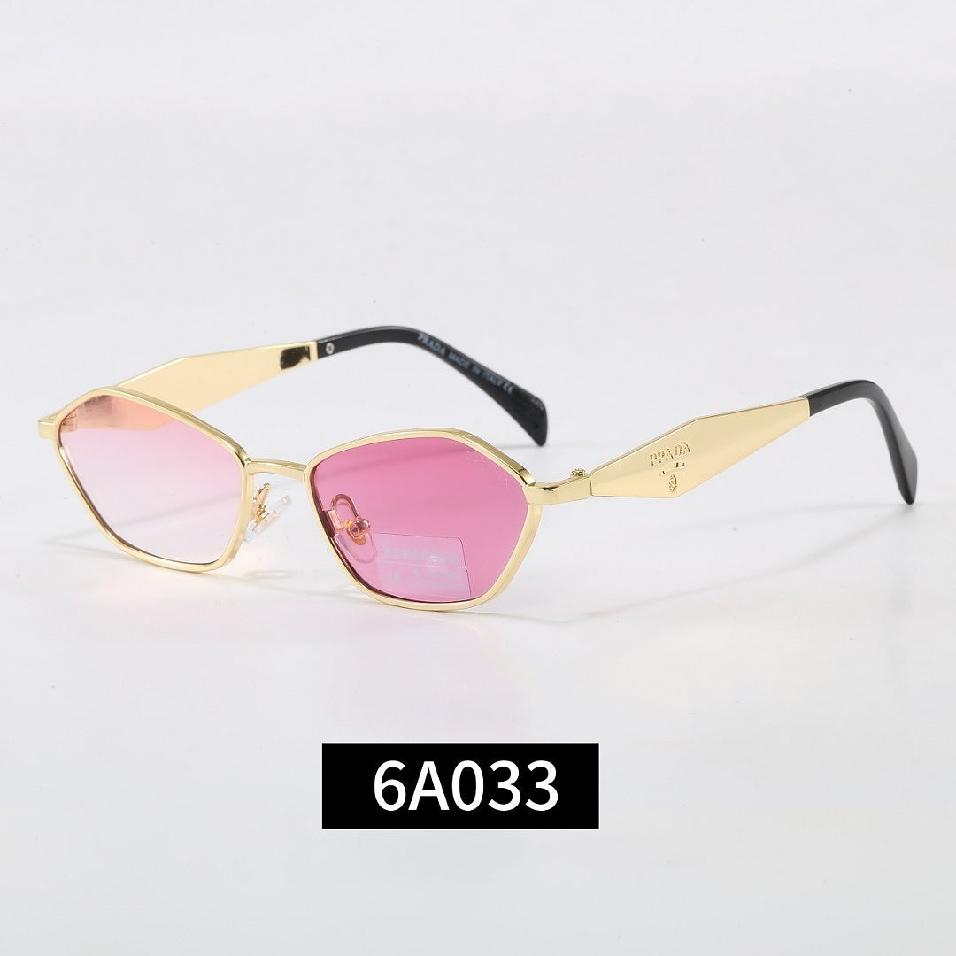 Unregelmäßige Metallrahmen-Sonnenbrille, UV400 polarisierte Mode-Schutzbrille mit Schildpatt-Bügel 6A003