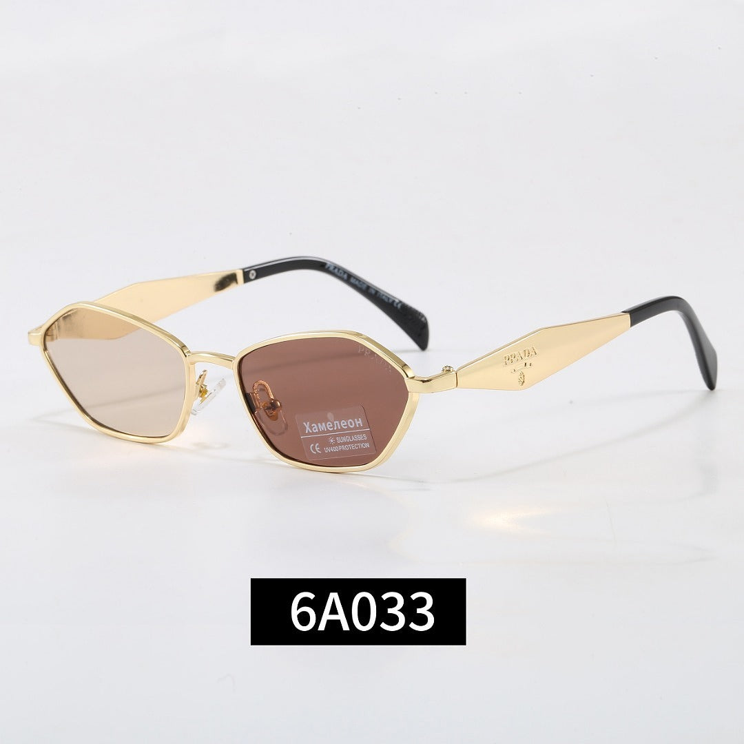 Unregelmäßige Metallrahmen-Sonnenbrille, UV400 polarisierte Mode-Schutzbrille mit Schildpatt-Bügel 6A003