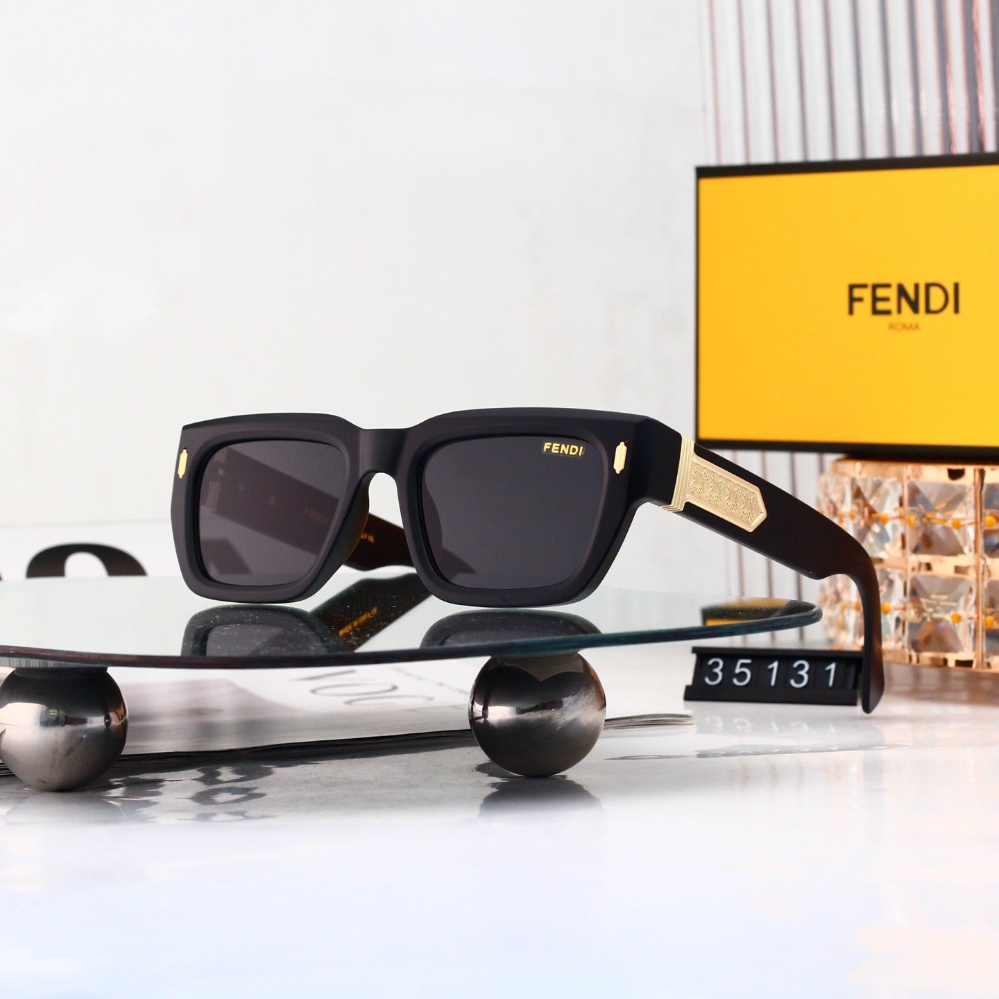 35131 Thick Square Acetate Sunglasses