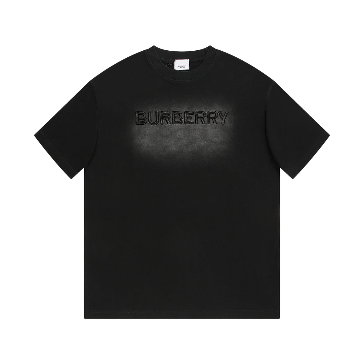 Verwaschenes T-Shirt mit Stickerei und Destroyed-Effekten