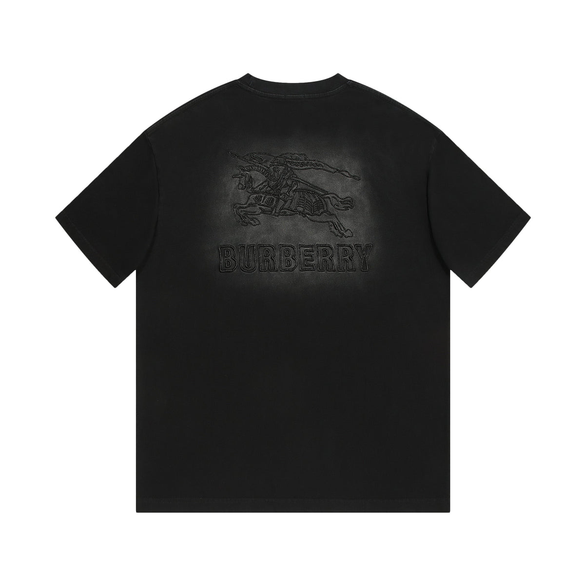 Verwaschenes T-Shirt mit Stickerei und Destroyed-Effekten