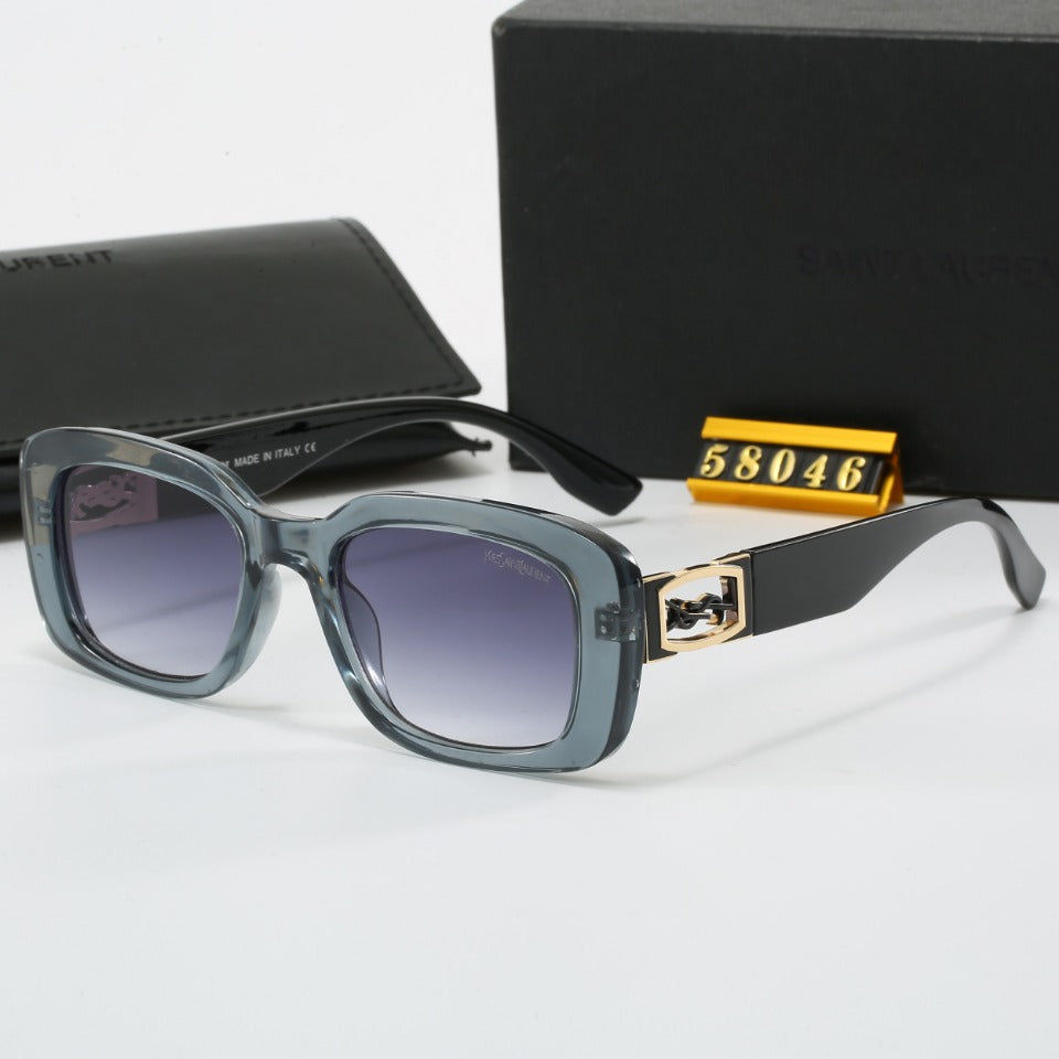 Retro Sonnenbrille mit schwarzem Logo und Gravur