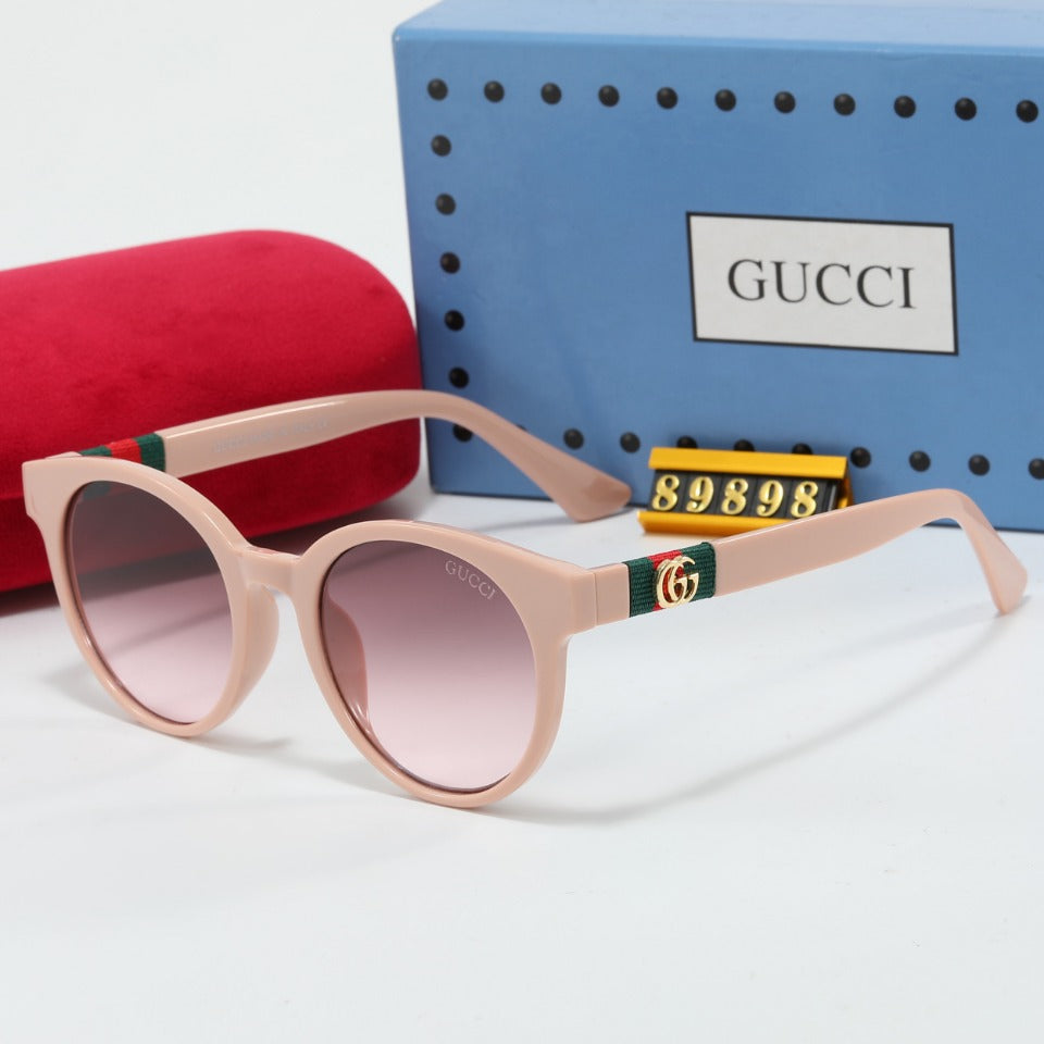 Retro-Ovale gestreifte Strick-Sonnenbrille