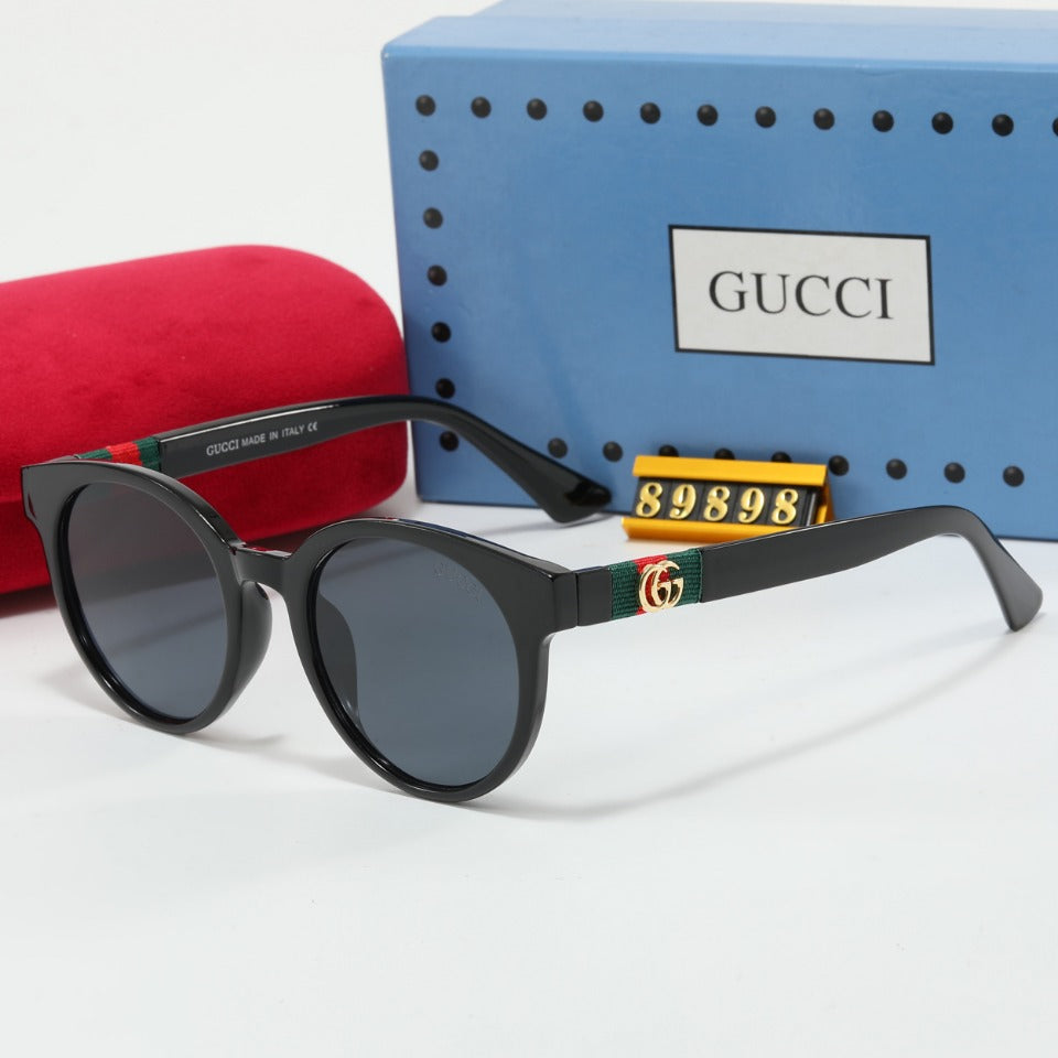 Retro-Ovale gestreifte Strick-Sonnenbrille