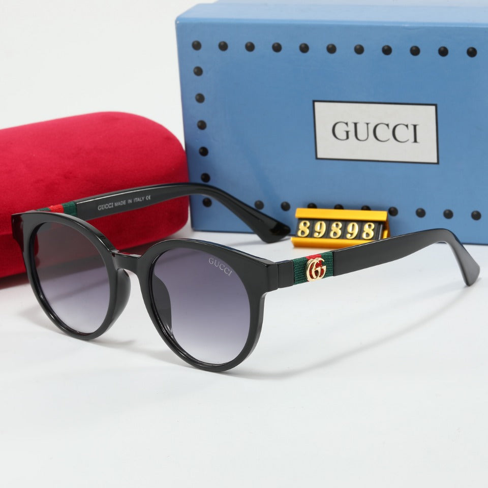 Retro-Ovale gestreifte Strick-Sonnenbrille