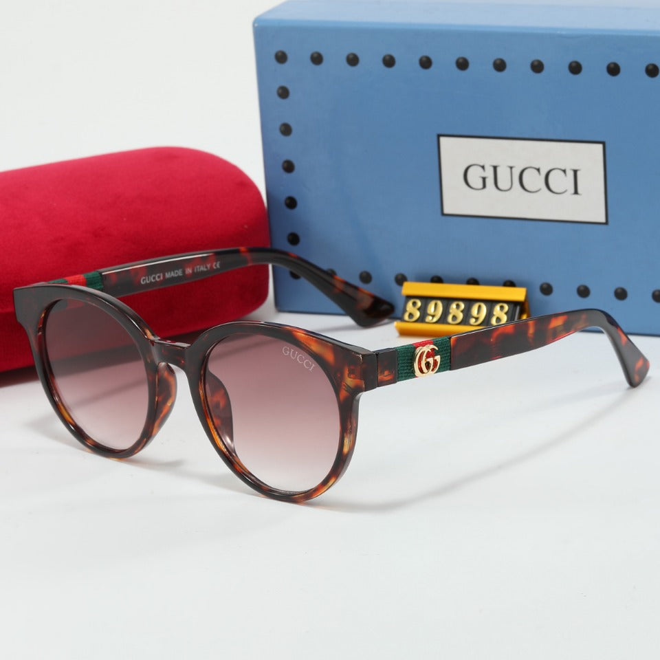 Retro-Ovale gestreifte Strick-Sonnenbrille