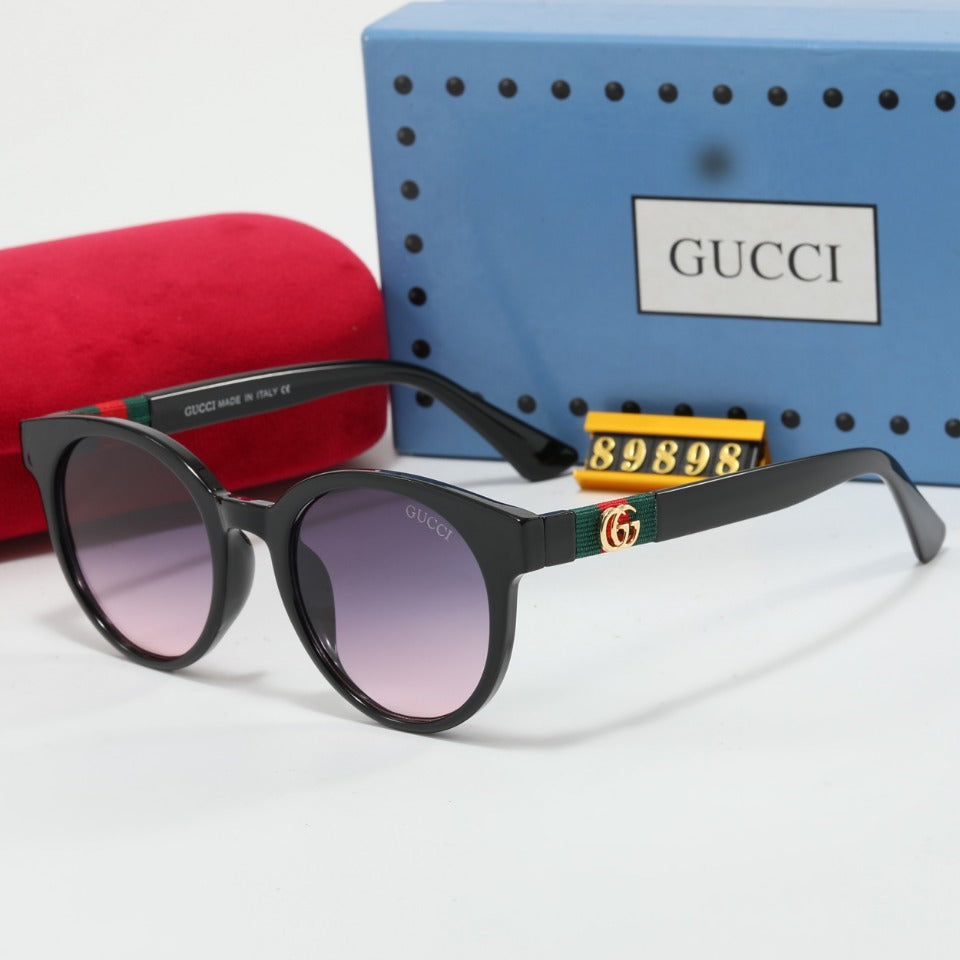 Retro-Ovale gestreifte Strick-Sonnenbrille