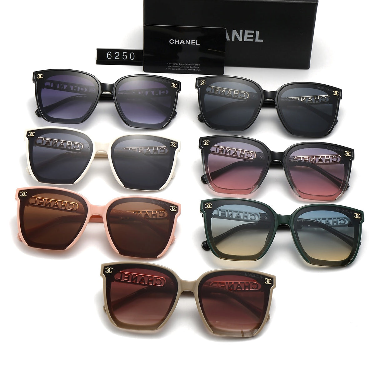 Klassische Damen-Sonnenbrille mit Diamant-Buchstabenrahmen