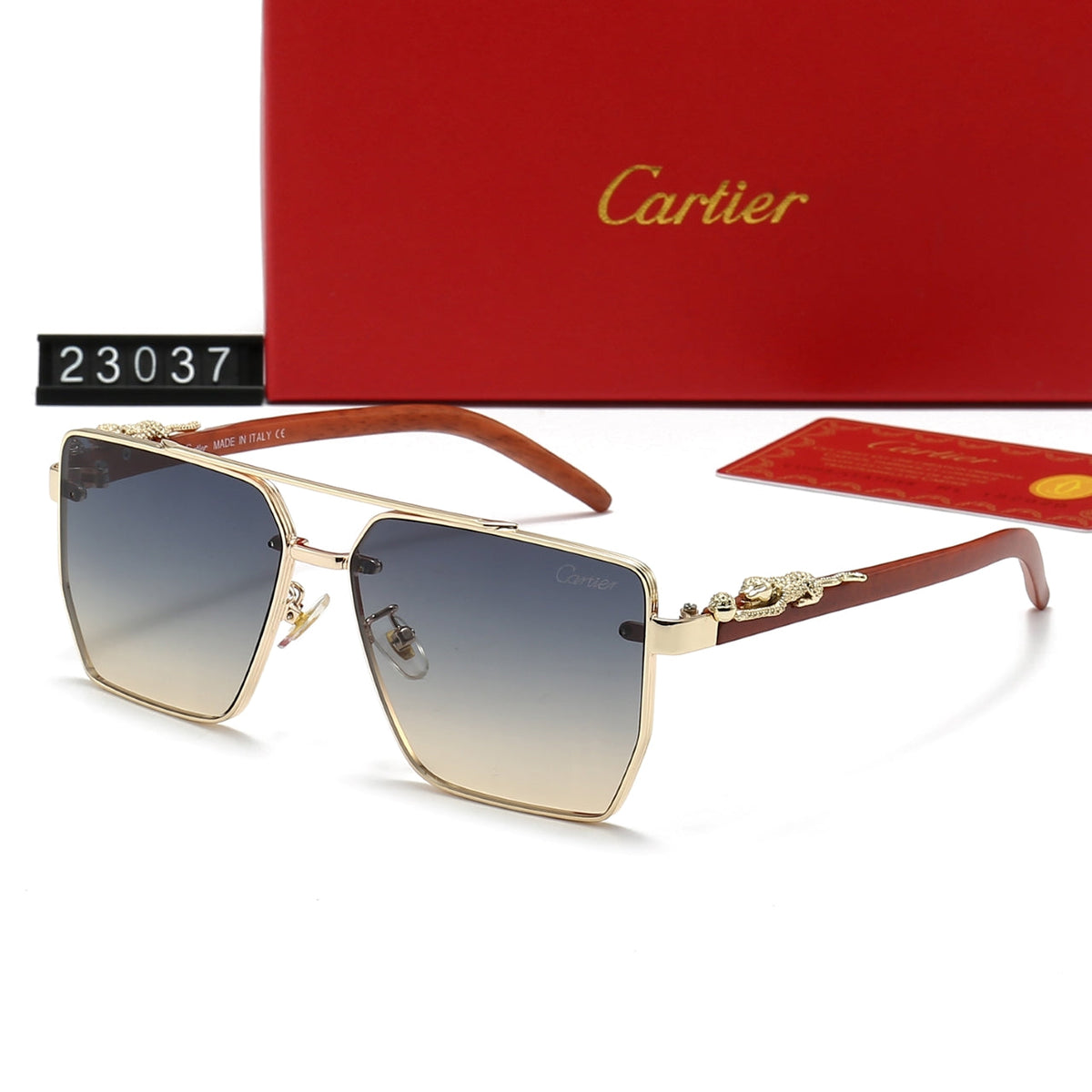Fashion Metall Leopard Sonnenbrille