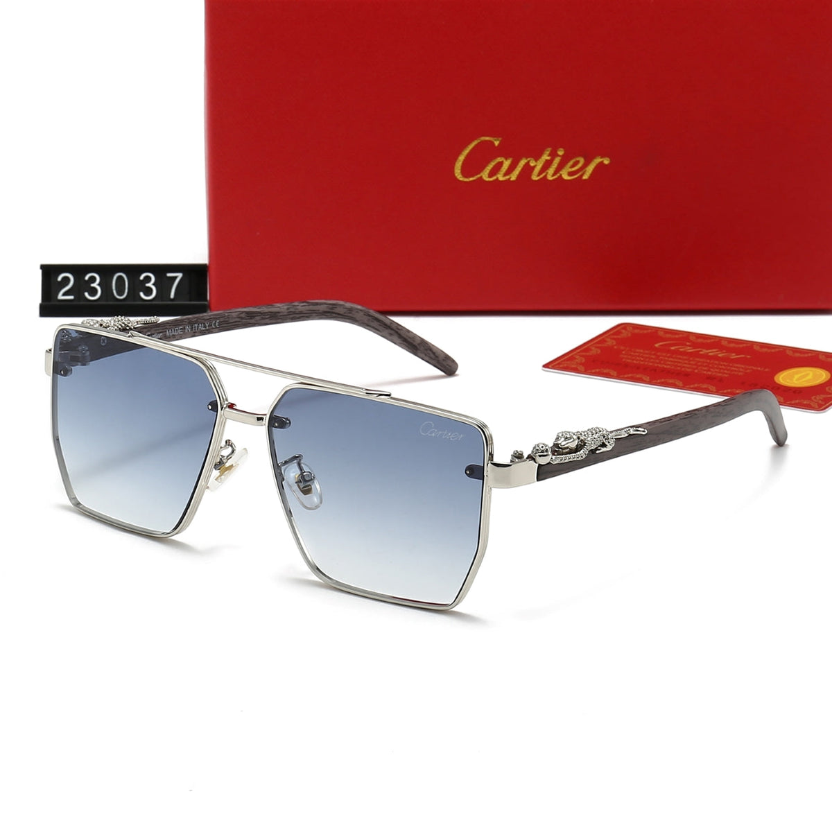 Fashion Metall Leopard Sonnenbrille