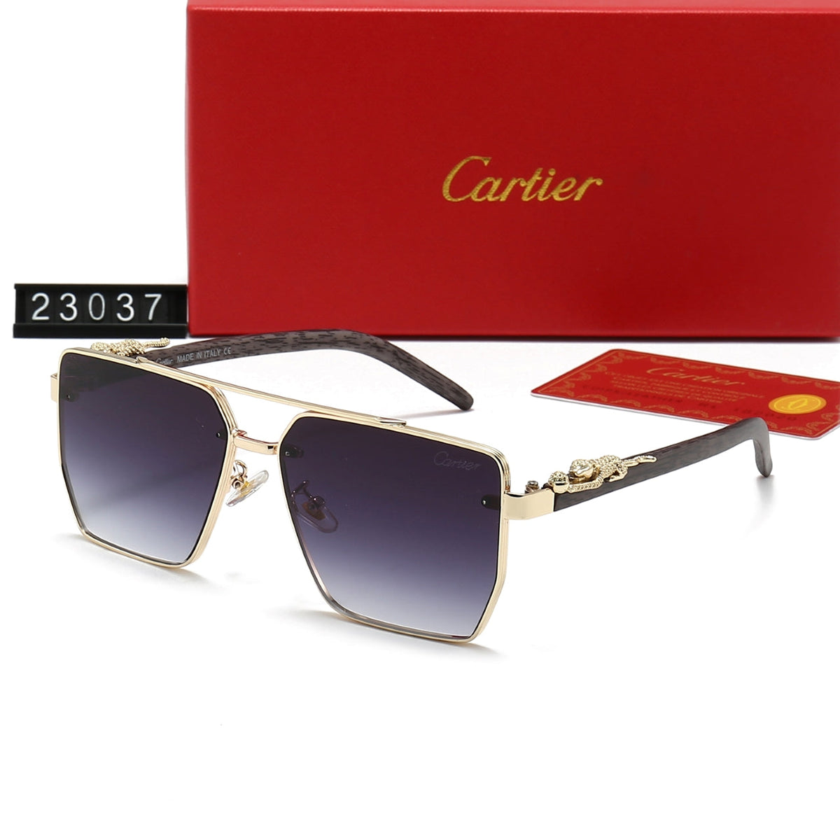 Fashion Metall Leopard Sonnenbrille