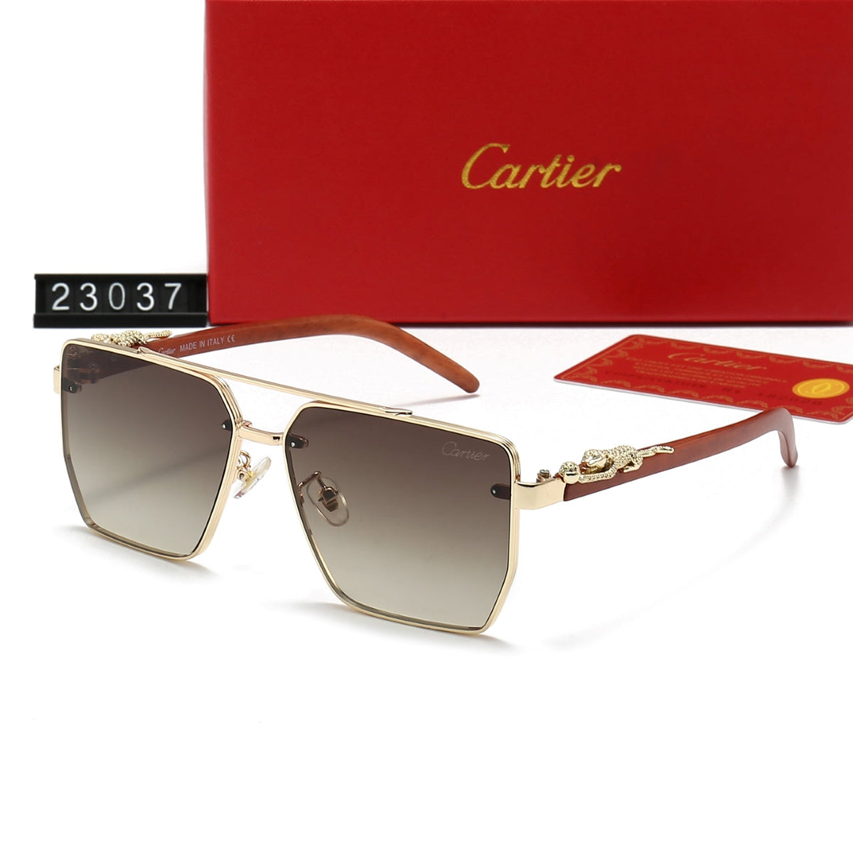 Fashion Metall Leopard Sonnenbrille