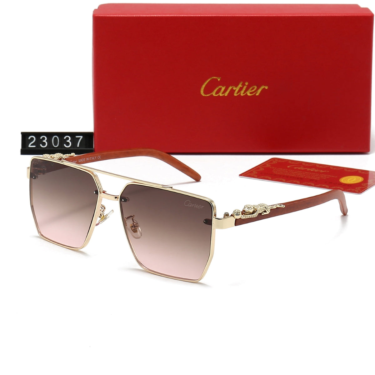 Fashion Metall Leopard Sonnenbrille