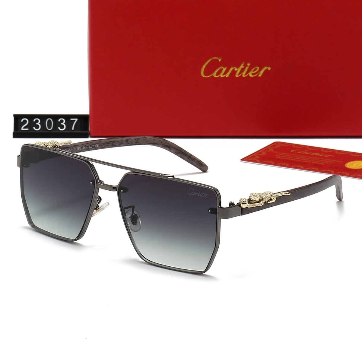 Fashion Metall Leopard Sonnenbrille