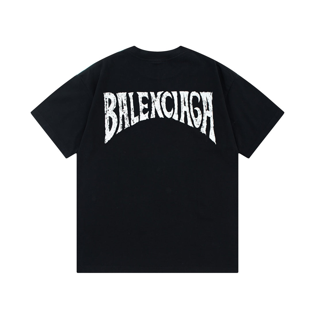 T-Shirt mit Sonnenuntergangsturm-Print
