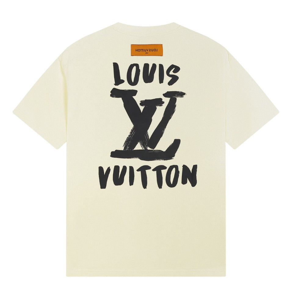 Klassisches T-Shirt mit Print auf Vorder- und Rückseite