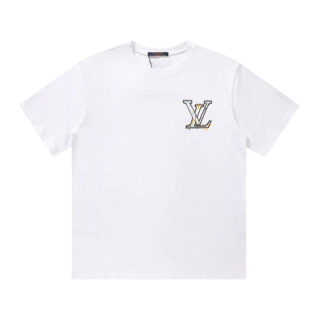 Gelbes T-Shirt mit Graffiti-Print