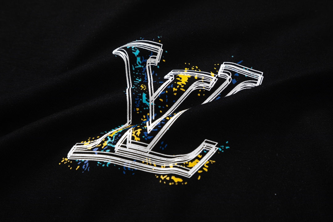 Gelbes T-Shirt mit Graffiti-Print