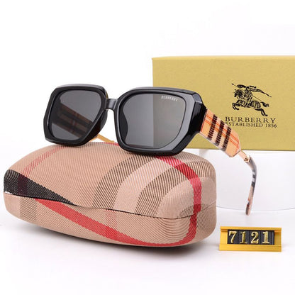 Polarisierte Retro-Sonnenbrille mit Schachbrettmuster