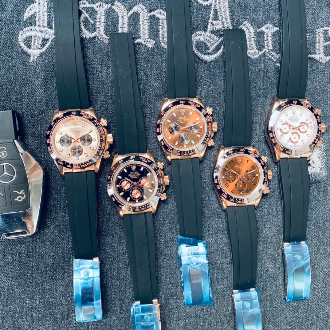 Premium Stainless Steel Mechanical Chronograph Watch 5 Color Options Classic Sport Luxury Style
