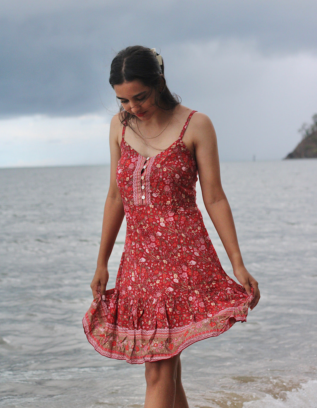 Ruby Wild Flower Kurzes Trägerkleid